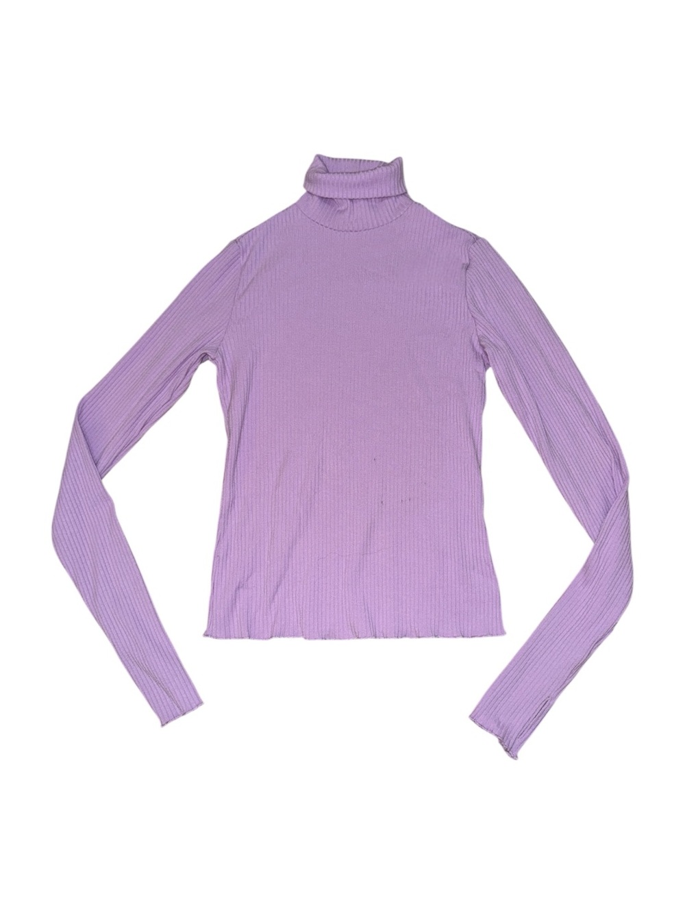 Show Me Your Mumu Layer Up Top XS Lilac Rib Knit Turtleneck Long Sleeve